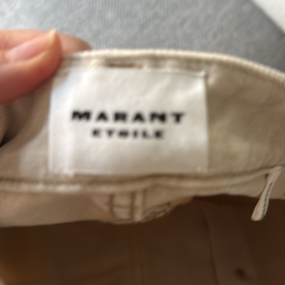 Isabel Marant Etoile Button-Front Beige Denim Ski… - image 8